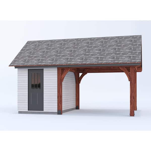 Pro Assembled Hideaway 20 ft. x 30 ft. Premium North American Timber Outdoor Shade Pavilion with Multi-purpose Building
