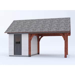 Professionally Installed Hideaway 20 ft. x 30 ft. Natural Heavy Timber Patio Pavilion with multi-purpose building