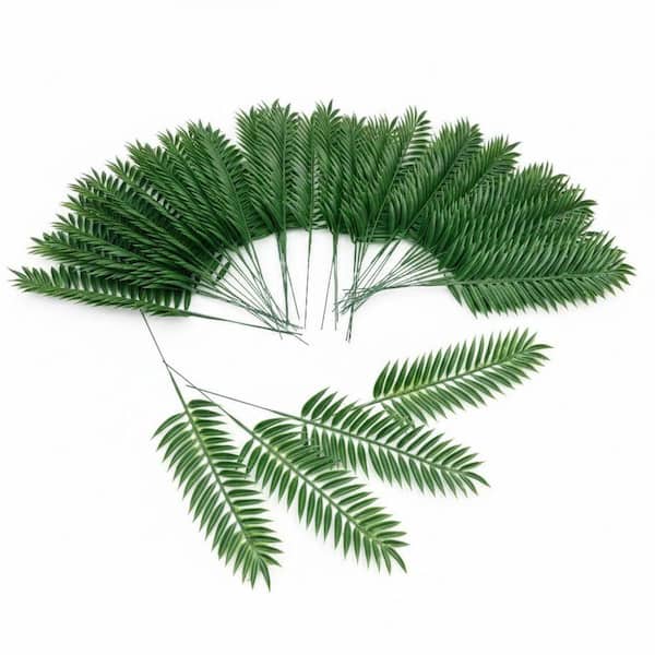 24 in. 11 in. Artificial Green Indoor/Outdoor Palm Leaves for