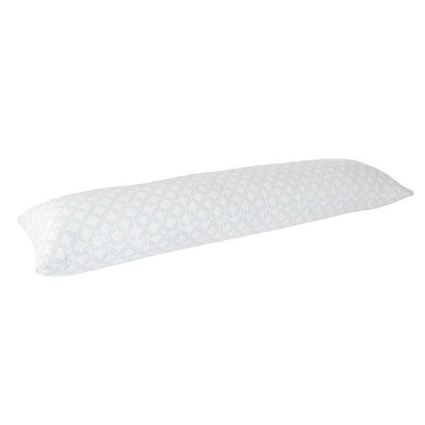 White Hypoallergenic Memory Foam Body Pillow with Removable Cooling Relief Cover