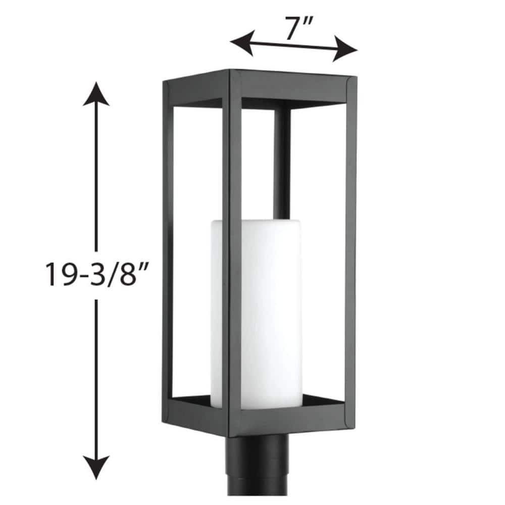 Patewood Black Stainless Steel 19.38" Outdoor Post Lantern