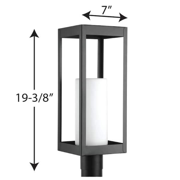 Progress Lighting Patewood Collection 1 Light Matte Black Etched Opal Glass Farmhouse Outdoor Post Lantern P540013 031 The Home Depot Progress Lighting Patewood Collection 1, Mid Century Modern Outdoor Light Post