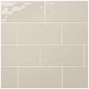 LuxeCraft Taupe 4 in. x 8 in. Glazed Ceramic Subway Wall Tile (10.5 sq. ft. / case)