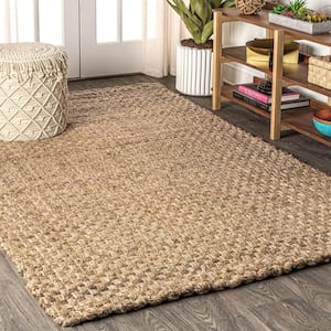 Natural 5 ft. x 8 ft. Estera Hand Woven Boucle Chunky Jute Area Rug