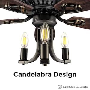Henderson 52 in. LED Indoor Black DC Motor Chandelier Ceiling Fan with Light Kit and Remote Control