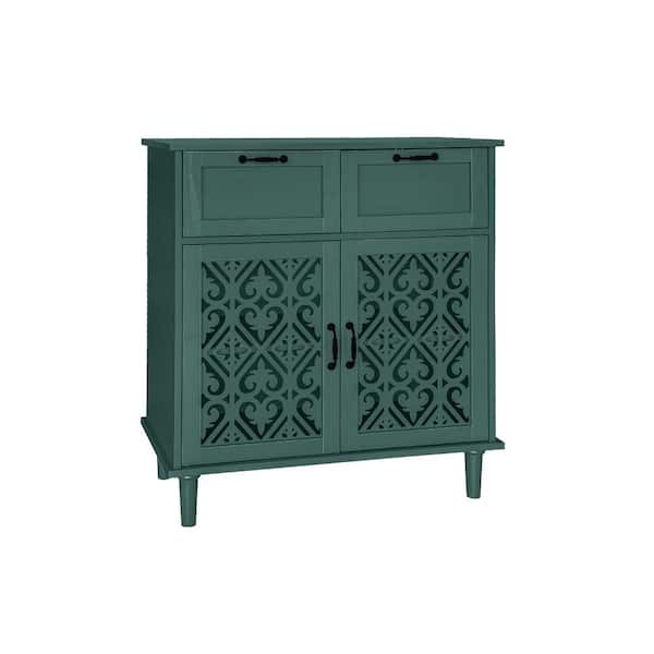 COWLOWN 31.5 in. W x 15.75 in. D x 35.44 in. H Bathroom Dark Green Linen Cabinet