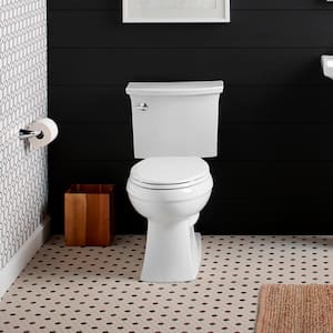 Elmbrook 12 in. Rough In 2-Piece 1.28 GPF Single Flush Elongated Toilet in White Seat Not Included