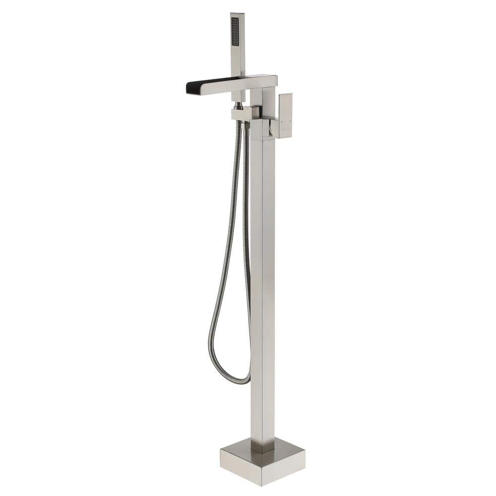 2.4 GPM Single-Handle Floor Mount Freestanding Tub Faucet with Hand Shower 