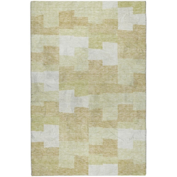 Dream Shag Premium Machine Washable Abstract ADS659 Beige 10 ft. x 14 ft. Area Rug