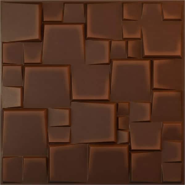 Ekena Millwork 19-5/8-in W x 19-5/8-in H Modern Square EnduraWall Decorative 3D Wall Panel Aged Metallic Rust