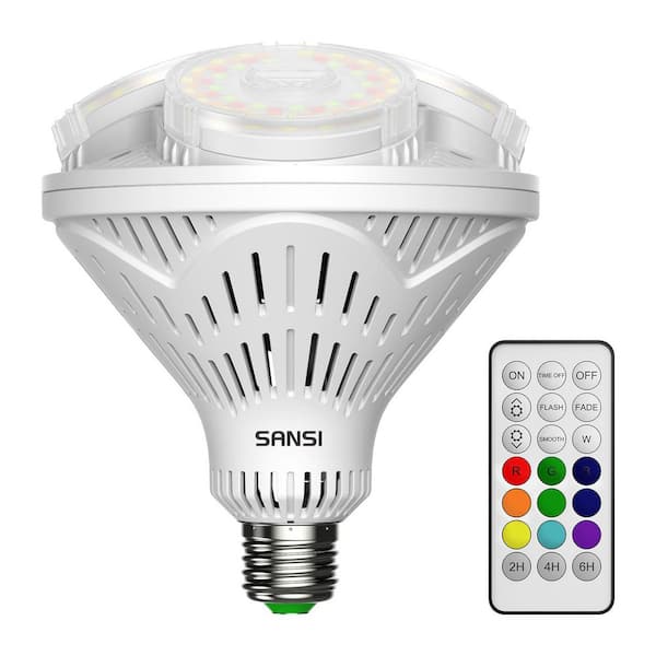260-Watt Equivalent RGBW 4000LM Dimmable BR40 Mood Light Bulb with Timing Remote for Home Decor Bedroom Reading Party