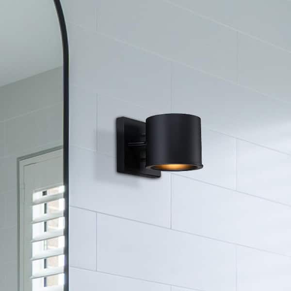 Designers Fountain Fleur Oasis 6.75 in. 1-Light Matte Black Indoor Wall Sconce Light for Bathrooms