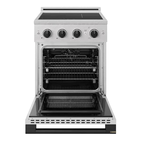 Autograph 24 in. 3.2 cu. ft. Marino Induction Range 3 Element Cooktop and Electric Oven in Satin Stainless with Black