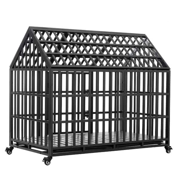 Any 51.2 in W Heavy-Duty Dog Cage pet Crate for Large Dog