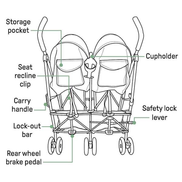 INGENUITY 3D Lite Double Convenience Stroller 31923 - The Home Depot