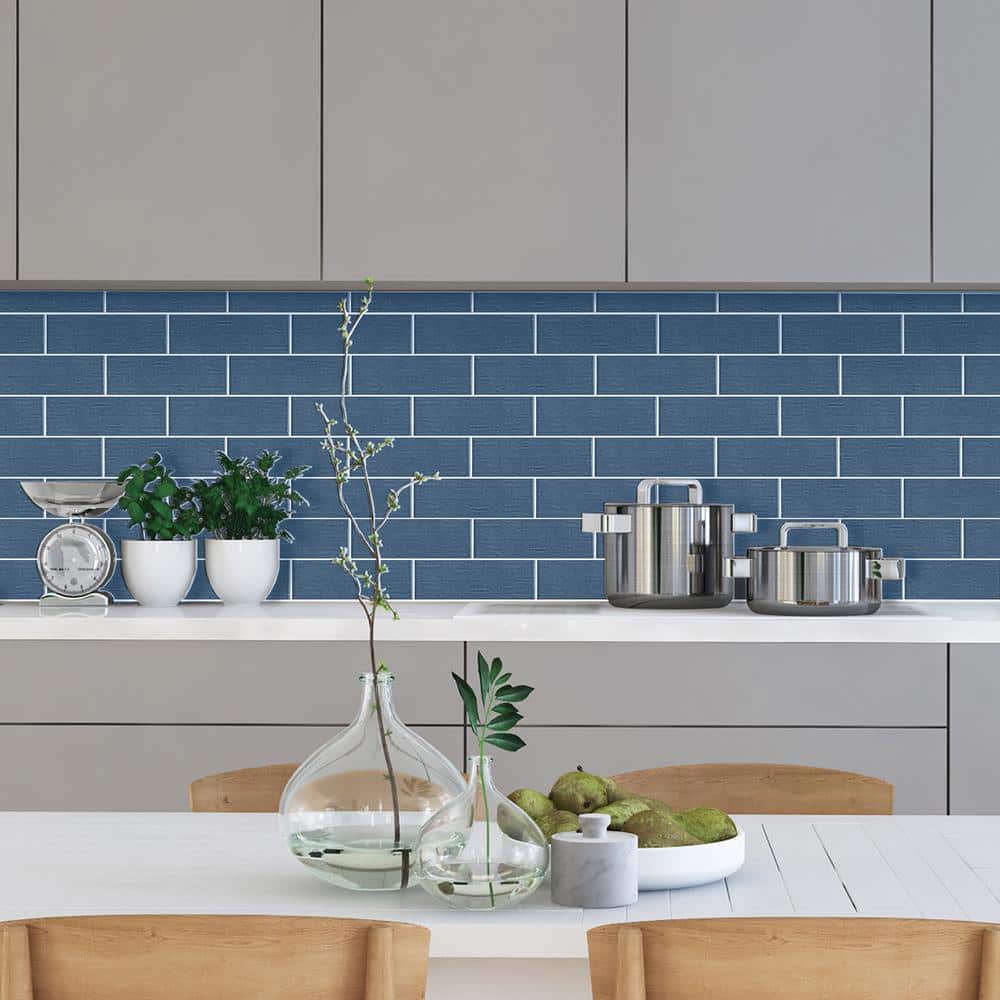 Hearth Blue Polished Porcelain Subway Wall Tile 3" x 9"
