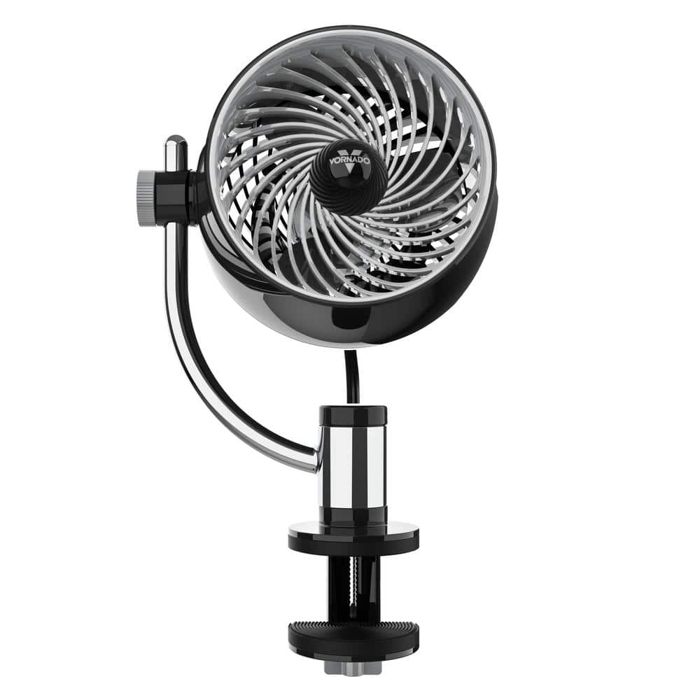Black Metal Adjustable Desk Clip Fan with Three Speeds
