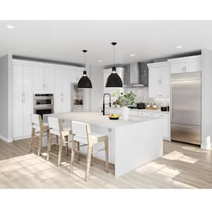 Designer Series Edgeley Assembled 27x34.5x23.75 in. Full Height Door Base Kitchen Cabinet in White