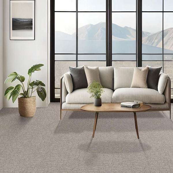 Painted Picture - Artistic-Gray 12 ft. 45 oz. Triexta PET Pattern Carpet - Installation Required