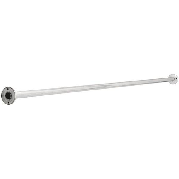 Franklin Brass 72 in. x 1-1/4 in. Concealed Screw Shower Curtain Rod with Flanges in Bright Stainless