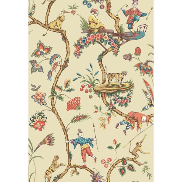 Scalamandre Ecru Chinoise Exotique Self Adhesive Wallpaper Sample