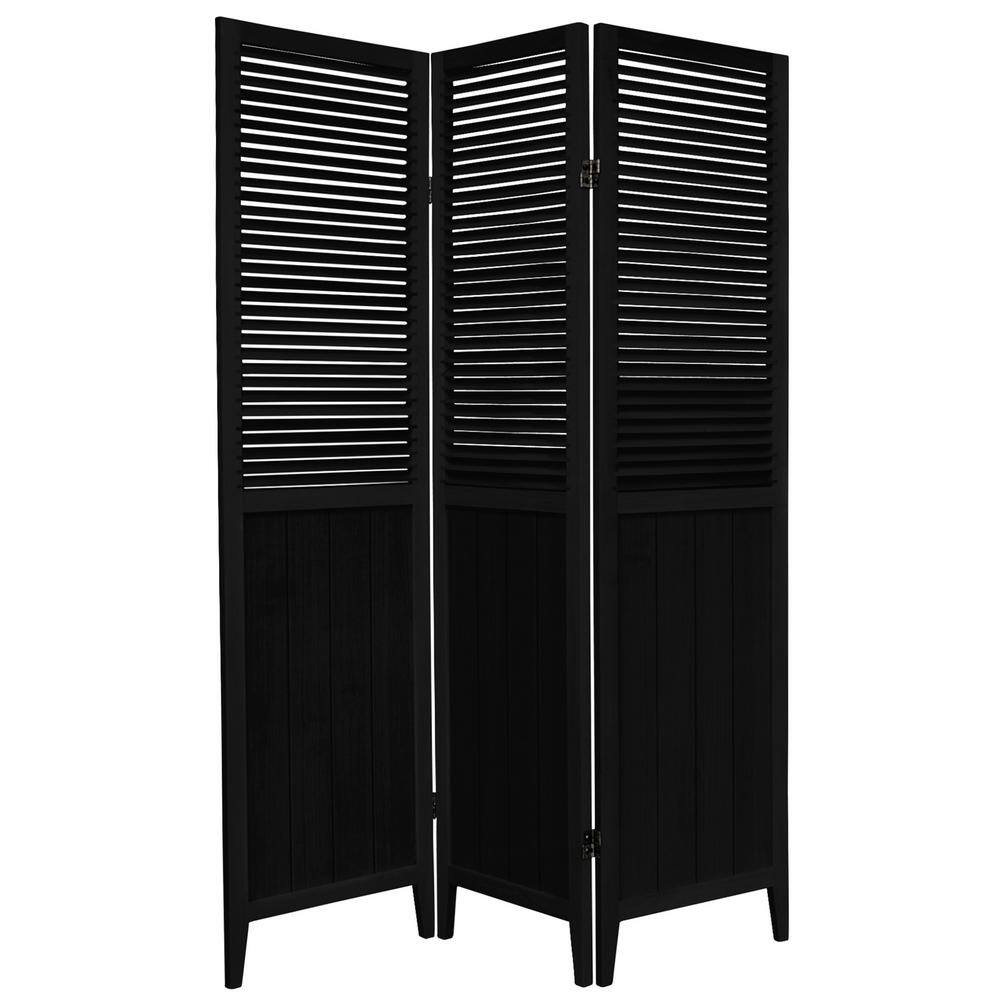6 ft. Black 3-Panel Room Divider