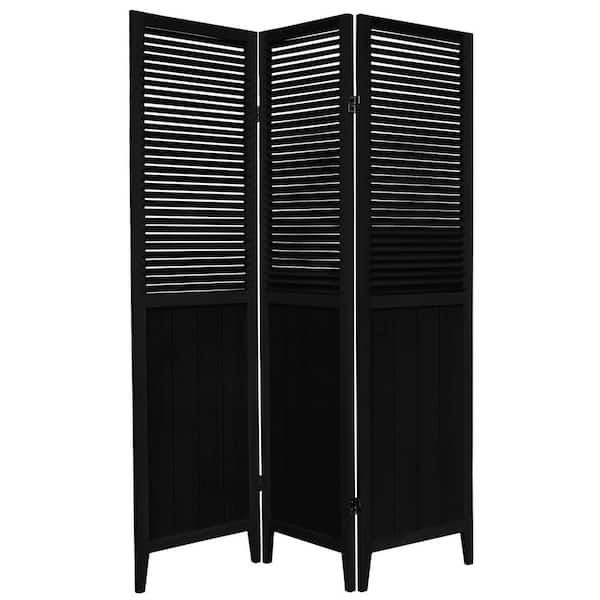 6 ft. Black 3-Panel Room Divider