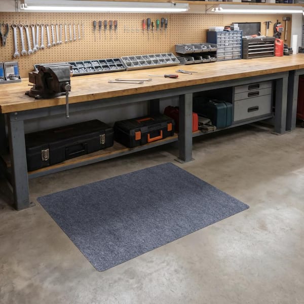 All Purpose Single Rib Gray 2 ft. x 12 ft. Indoor/Outdoor Commercial Mat