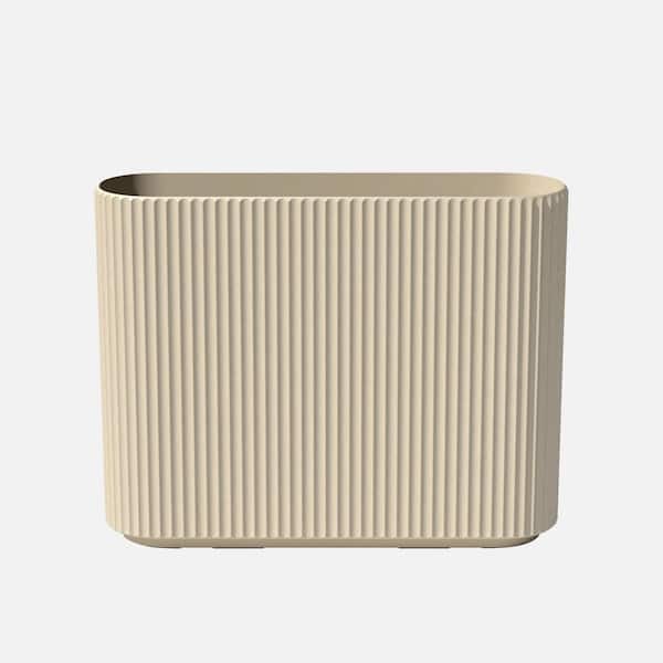 Demi Series Span 36 in. Rectagular Plastic-Stone Planter-(Sand)