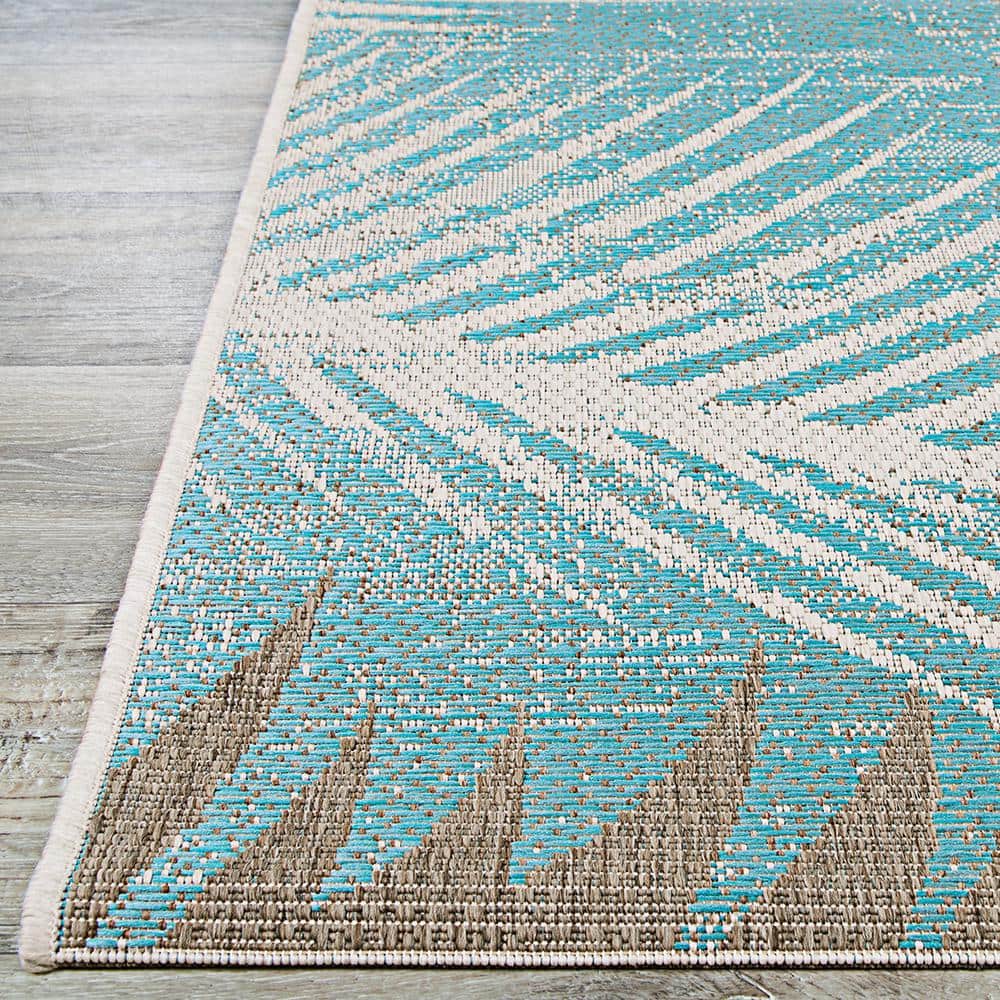 Monaco Coastal Stripes 6' x 9' Blue Synthetic Area Rug