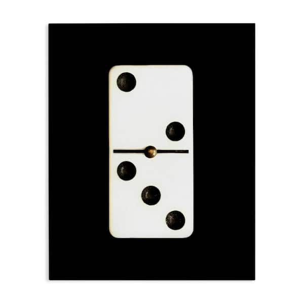 White Domino on Black by Graffi tee Studios Unframed Typography Graphic Art Print 30 in. x 24 in.