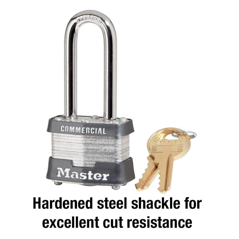 Master Lock 2'' Long Shackle Laminated Steel Padlock