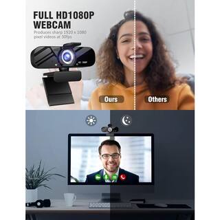 JOYHIAS Webcam 4K Con Luce Ad Anello – Microfono Duale, Copertura Privacy, Treppiede Incluso, Per Streaming E Riunioni Zoom