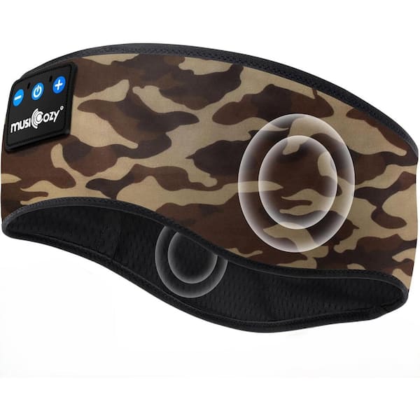 Light Camouflage Wireless 5.2 Bluetooth Over The Head Sleep Headphones Sweat Resistant with Ultra-Thin HD Stereo Speaker