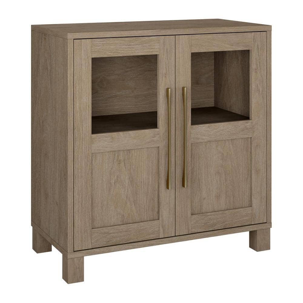 Holbrook 28 in. Antiqued Gray Oak Rectangular Accent Storage Cabinet