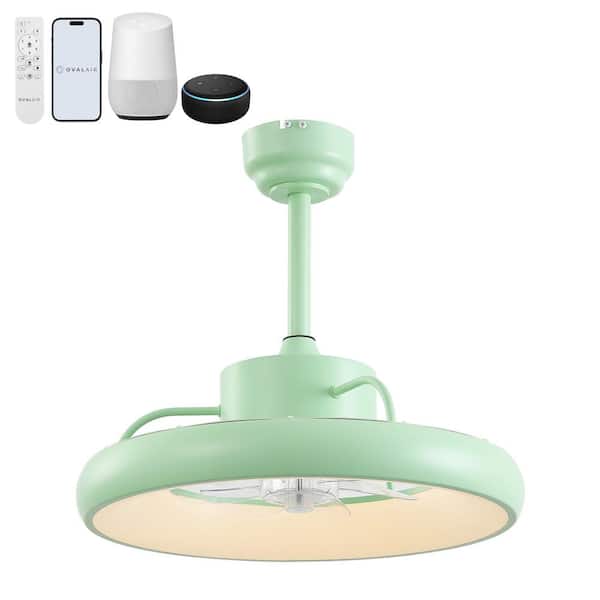 Loren 20 in. Indoor 6-Speed Metal Mobile-App/Remote-Controlled Dimmable Smart Integrated LED Mint Ceiling Fan