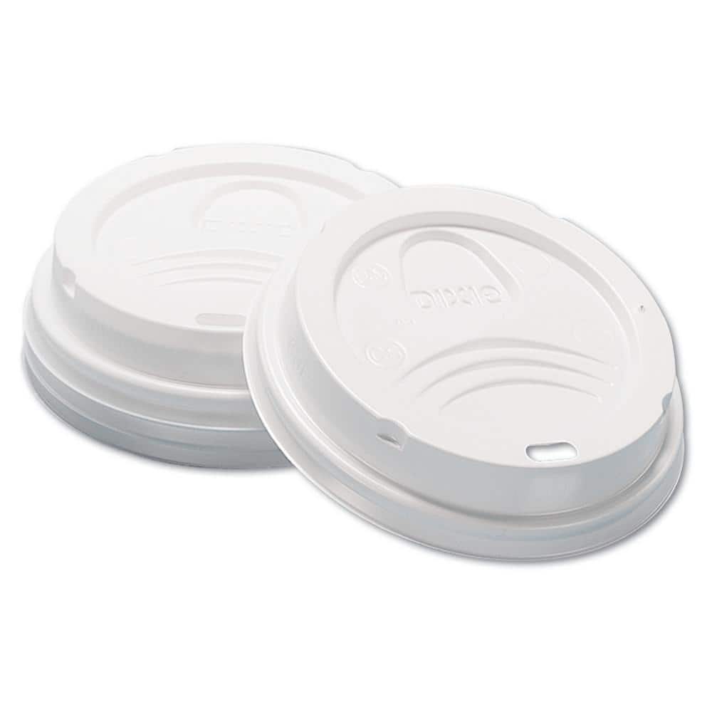 Dixie D9538 8 oz Cups Dome Hot Drink Lids - White (100/Sleeve 10 Sleeves/Carton)