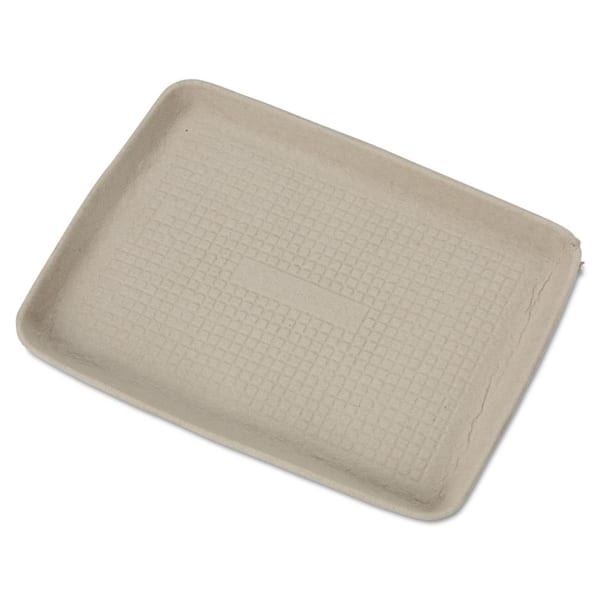 Chinet StrongHolder 9 in. x 12 in. x 1 in. Molded Fiber Food Trays, Beige, 250 Per Case