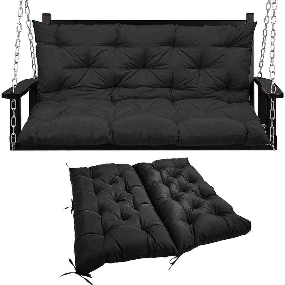 47 x 40 in 2-3 Seater Replacement Outdoor Swing Cushions with Back Support, Waterproof Bench Cushion (Black) price history on PriceWatchPro