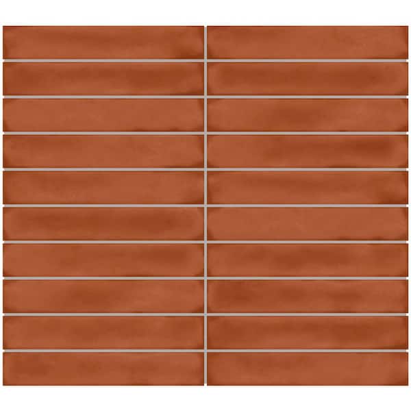 Daltile Artcrafted Cotto 2-7/8 in. x 2-1/4 in. Glossy Ceramic Straight Joint Mosaic Tile Sample
