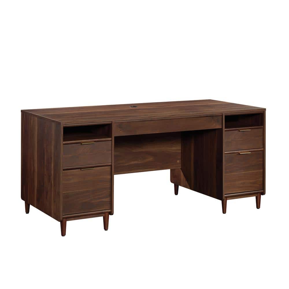 SAUDER Clifford Place 65.984 in. Grand Walnut Executive Desk with File Storage and Cord Management -  430761