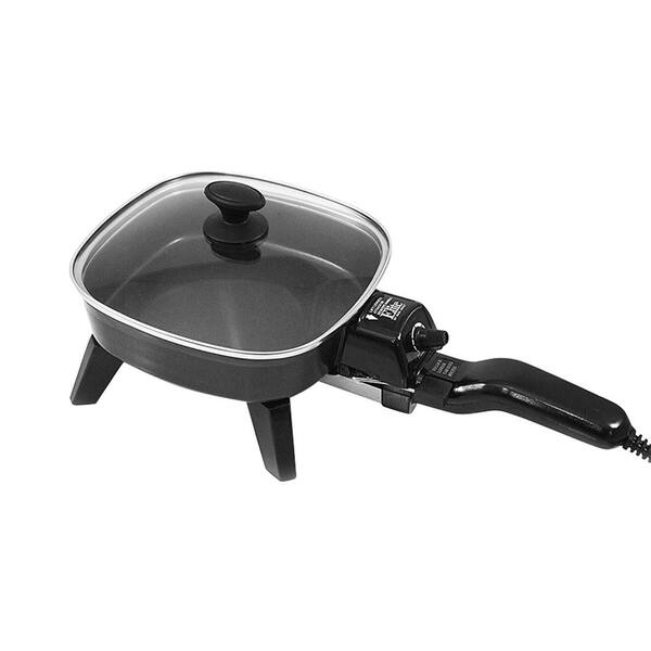 Elite Cuisine 49 sq. in. Black Non-Stick Electric Skillet
