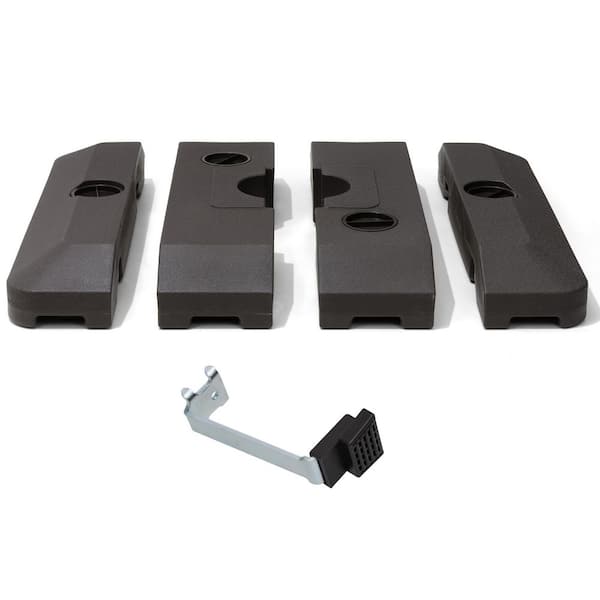Fillable 240 lbs. Modern HDPE Premium Square Shaped Offset Cantilever Patio Umbrella Base in Brown