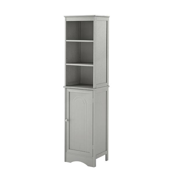 Hooseng Grondin 15 in. W x 11.8 in. D x 59.8 in. H Ash Gray MDF Free ...