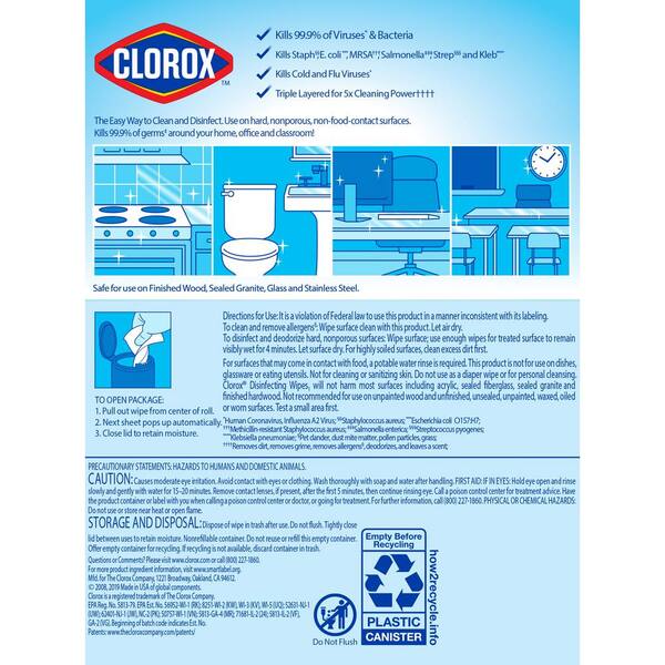 Clorox - 75-Count Crisp Lemon and Fresh Scent Bleach Free Disinfecting leaning Wipes (2-Pack)