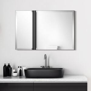 Frameless Beveled Prism Rectangle Wall Mirror(Product Width in.24 x Product Height in.36)