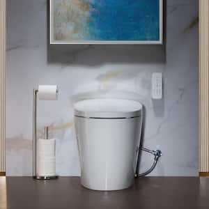 Elongated Bidet Toilet 1.28 GPF in White with Auto Open,Auto Close,Auto Flush and Foot Sensor Operation