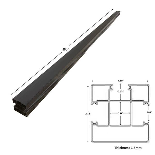 8 ft. Valla/Riviera Fence Post Black - FrameItAll