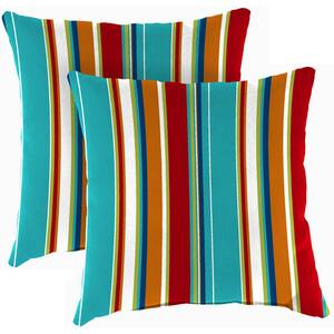 Jordan 9950PK1-4243D 18 x 18 in. Outdoor Pillow in Covert Stripe Fiesta