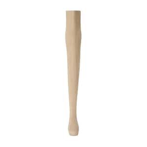 Queen Anne Table Leg with Chamfer - 21 in. H x 1.75 in. Dia. - Sanded Unfinished Ash Wood - DIY Kitchen and Dining Table